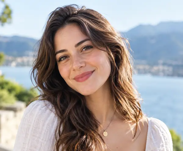 A friendly portrait photographed outdoors in soft daylight, framed from the shoulders up.