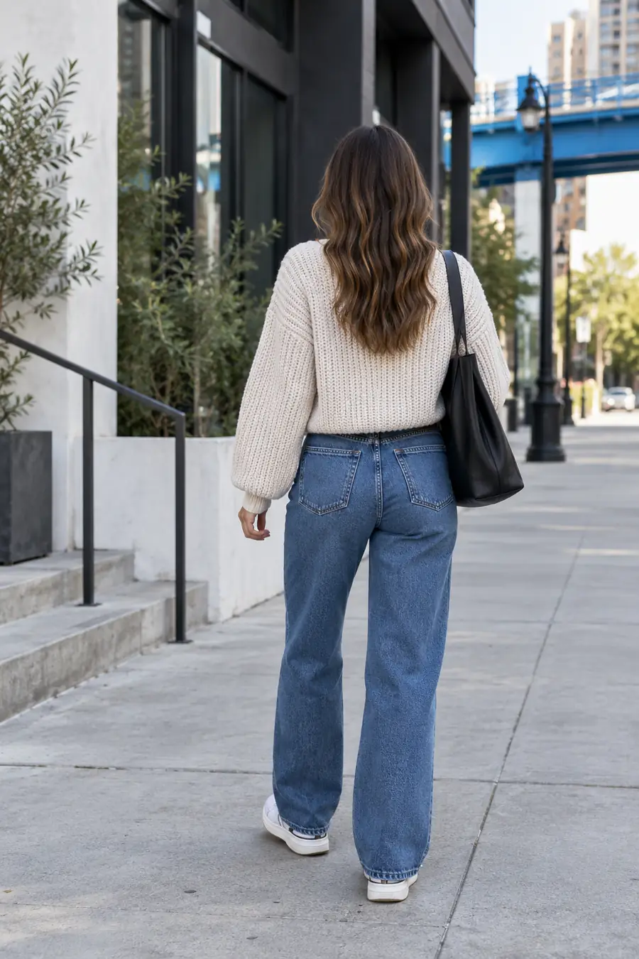 Person photographed against the original background